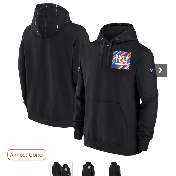 New York Giants 🏈Nike Intercept Cancer Hoodie NFL medium - Picture 1 of 7